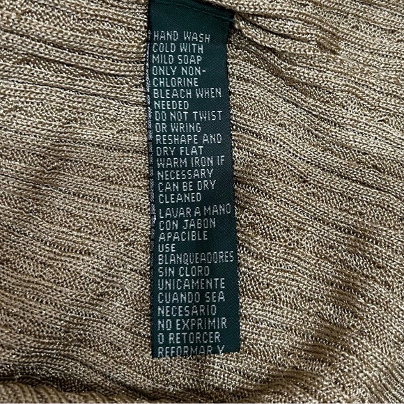 Lauren Ralph Lauren Metallic Gold Cowl Turtle Neck Sweater Size M - Picture 4 of 4